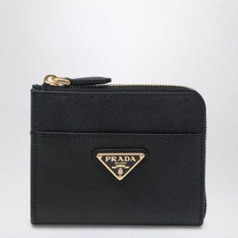 Small Saffiano Leather Zip Wallet